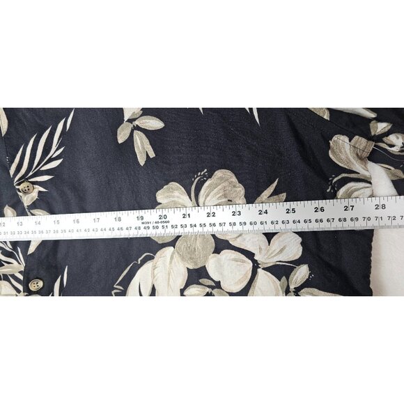 Old Navy Men's XXXL Tall Black Floral Button-Up Short Sleeve Shirt, - Picture 3 of 8